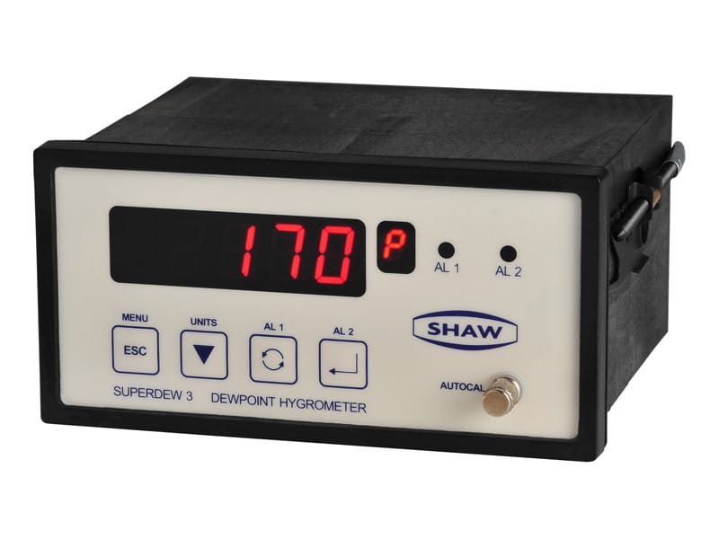SHAW Superdew 3 inline moisture analysers, compressed air and process gas, compatible with SWS-SD3 weatherproof sample system